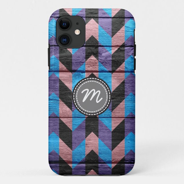 Wood aztec chevron pattern Case-Mate iPhone case (Back)