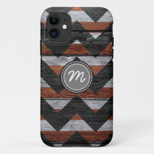 Wood aztec chevron zig zag pattern #5 iPhone 11 case