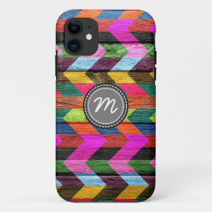 Wood aztec chevron zigzag pattern #4 iPhone 11 case