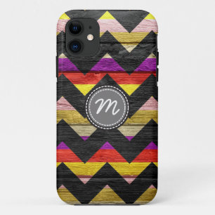 Wood aztec chevron zigzag pattern #7 iPhone 11 case
