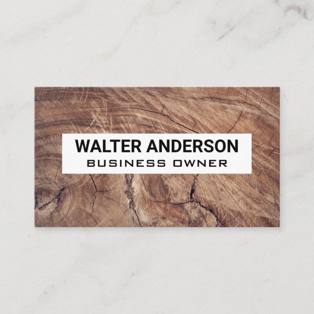 Wood Background Business Card (Front)