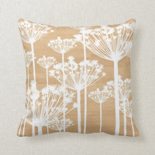 Wood background flowers girly floral pattern cushion