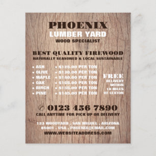 Wood Background, Lumber/Timber/Wood Yard Advert Flyer