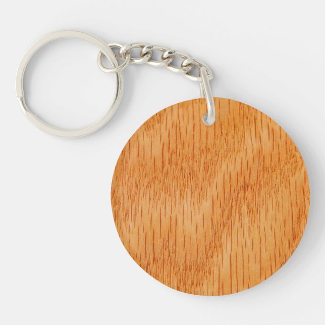Wood Background - Smooth Bamboo Grain Customised Key Ring (Front)