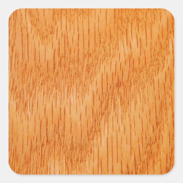Wood Background - Smooth Bamboo Grain Customised Square Sticker (Front)