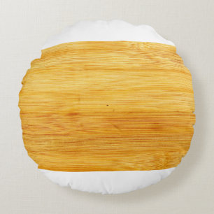 Wood bamboo background texture round cushion