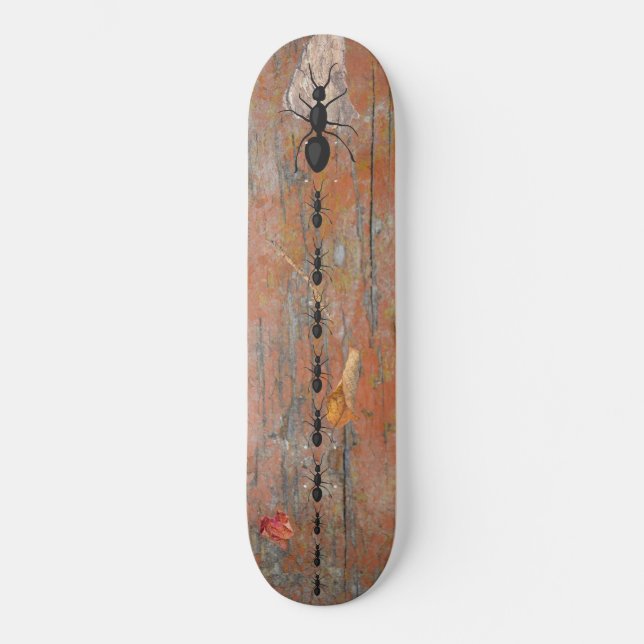 Wood Bark Ants Follow Leader Maple Leaves Twig Skateboard (Front)