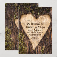 Wood Bark Heart Rustic Wedding