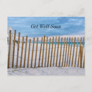 Wood Beach Fence Sunrise Destin Get Well Postcard