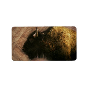 Wood Bison Buffalo Label