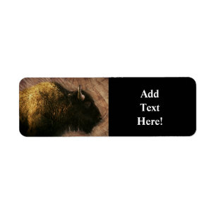 Wood Bison Buffalo Label Return Address Label