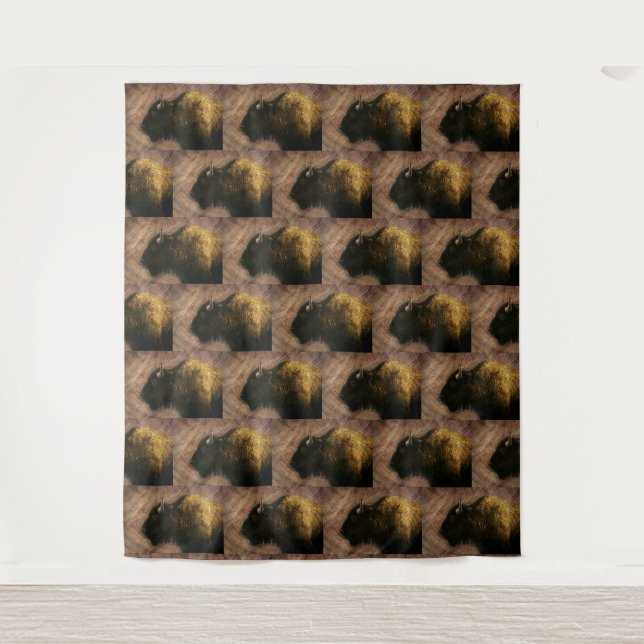 Wood Bison Buffalo Tapestry (Front)