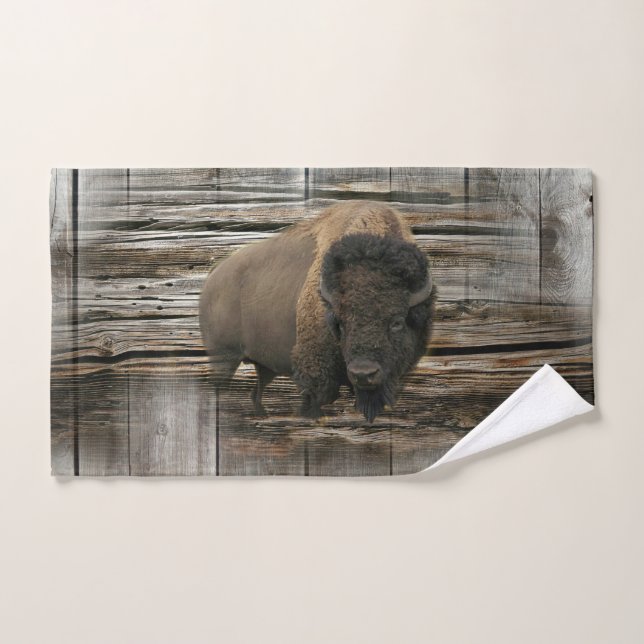 Wood Bison Hand Towel (Hand Towel)