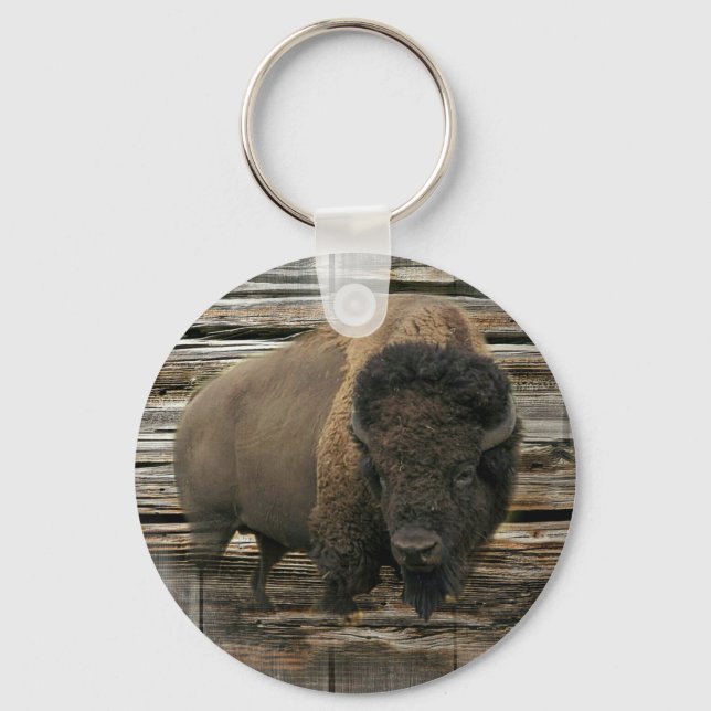 Wood Bison Key Ring (Front)