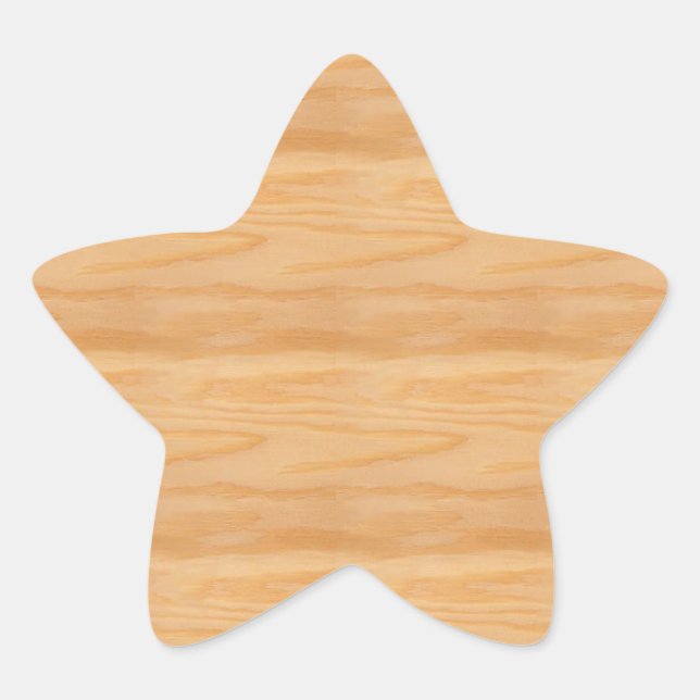Wood Blank Elegant Design Modern Stylish Template Star Sticker (Front)