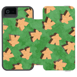 Wood Board Game Meeples on Green Incipio Watson™ iPhone 5 Wallet Case