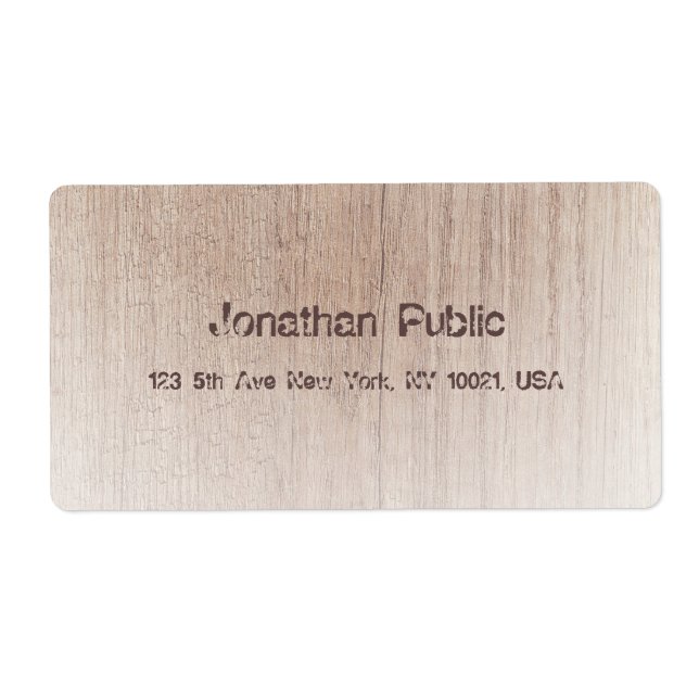 Wood Board Look Distressed Text Template Shipping (Front)