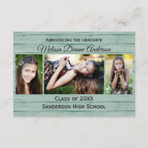 Wood Boards Background-3x5 Graduation Announcement