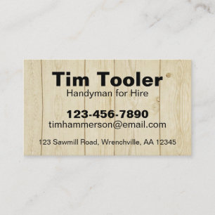 Wood Boards Handyman Lawn Maintenance Business Card