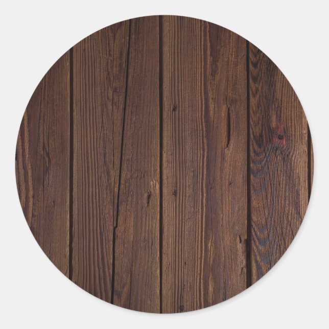 Wood Boards Wood Wall Texture Classic Round Sticker (Front)