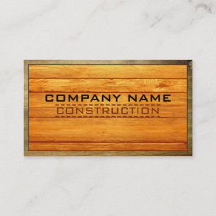 Wood Border Construction Elegant Wooden Look #18 Business Card
