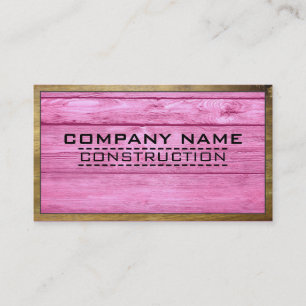Wood Border Construction Elegant Wooden Look #21 Business Card