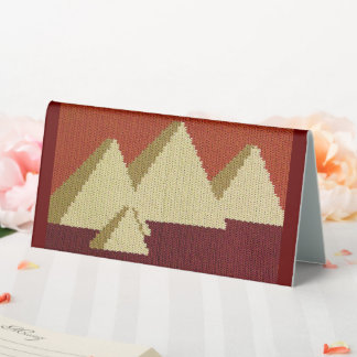 Wood Browns Ecru Pyramids Designer Crochet Print