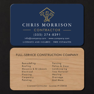 Wood Building Home Improvement Business Card