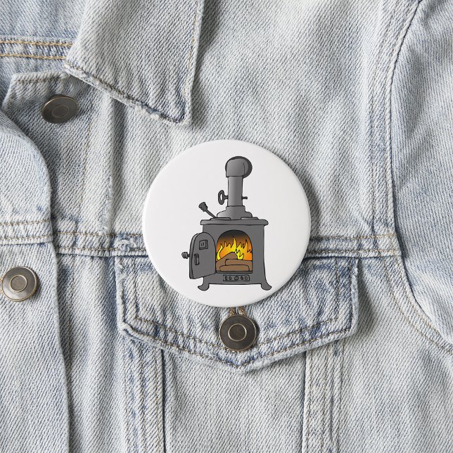 Wood Burner Stove 7.5 Cm Round Badge (Creator Uploaded)