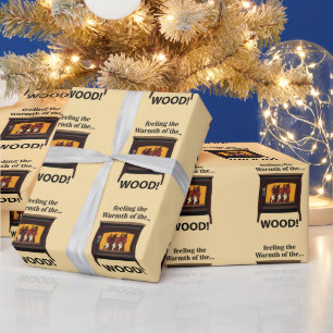 Wood Burner Stove Firewood Warm Wrapping Paper