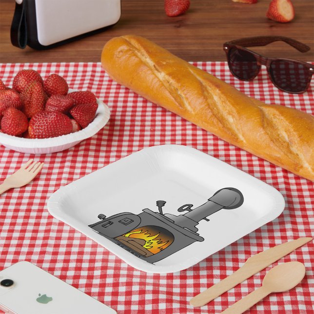 Wood Burner Stove Paper Plate (Creator Uploaded)