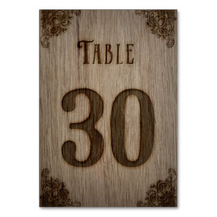 Wood Burning Rustic Table Numbers 1-30