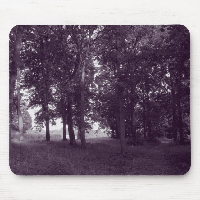 Wood, Bute Park Cardiff - Purple toned BW Mouse Pad (Front)