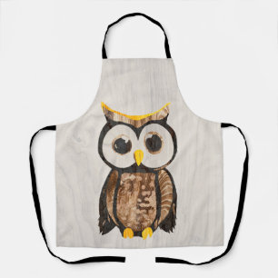 Wood - Cabbage - Owl Apron