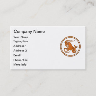 Wood Capricorn Zodiac Sea Goat Astrology Sign Business Card