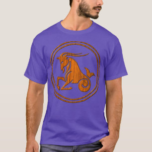 Wood Capricorn Zodiac Sea Goat Astrology Sign  T-Shirt