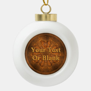 Wood Carving Ceramic Ball Christmas Ornament