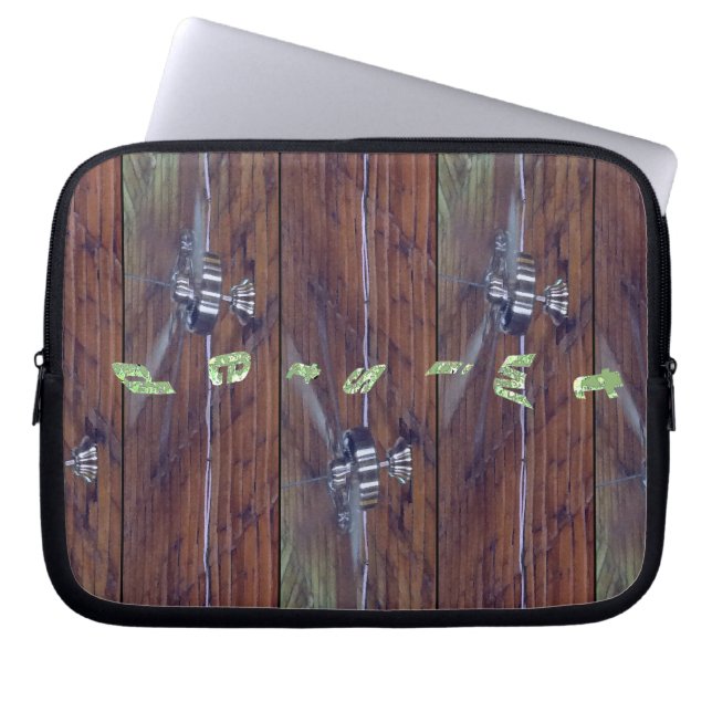 Wood Ceiling, Chrome Fans Laptop Sleeve (Front)