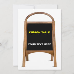Wood & Chalkboard Standing Sign Customise - Blank