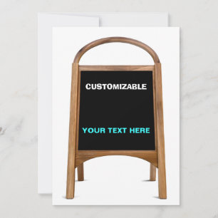 Wood & Chalkboard Standing Sign Customise Invitation