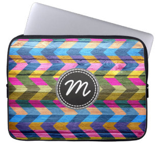 Wood chevron pattern #10 laptop sleeve