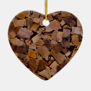 Wood chips, wood grain, wood pattern ceramic ornament