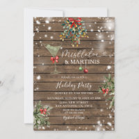 Wood Christmas Mistletoe & Martini Bridal Shower