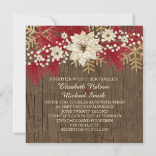 Wood Christmas Spirit Wedding Invite