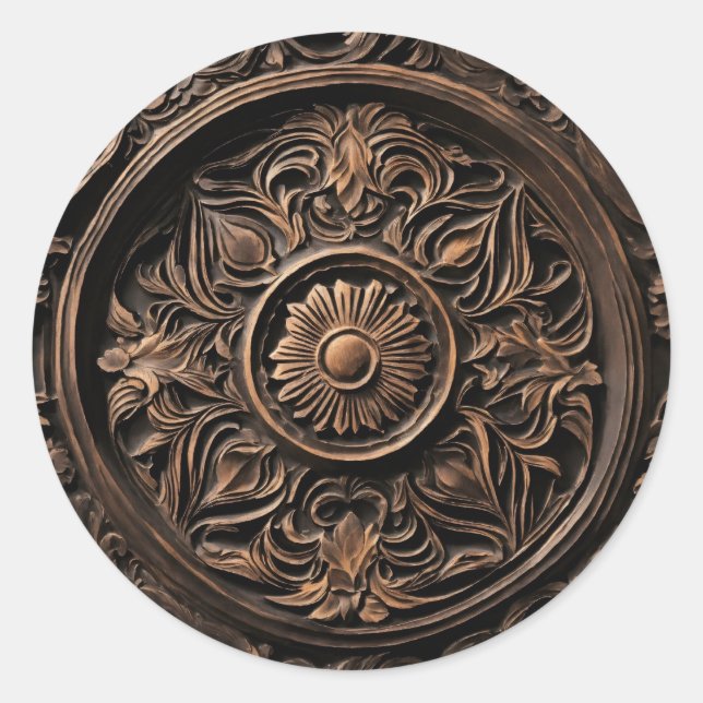 Wood Classic Round Sticker (Front)