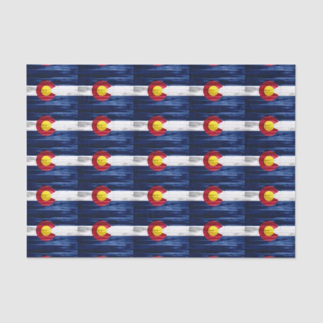 Wood Colorado flag tissue paper (Front)