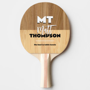 Wood colour Ping Pong Paddle with Name