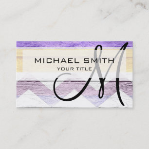 Wood coloured aztec chevron pattern #16 business card