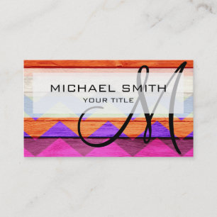 Wood coloured aztec chevron pattern #2 business card