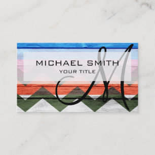 Wood coloured aztec chevron pattern #3 business card